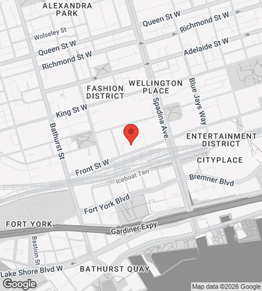 Map showing the location of BrainStation Toronto