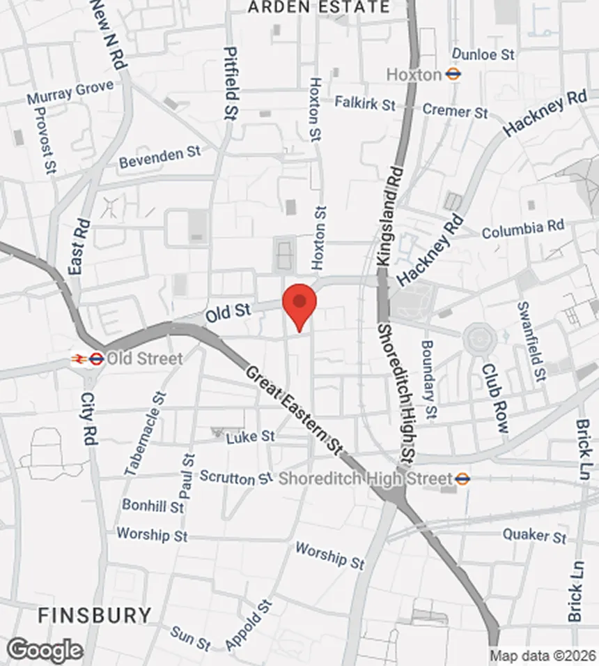 Map showing the location of BrainStation London