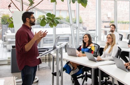 Educator teaching a class